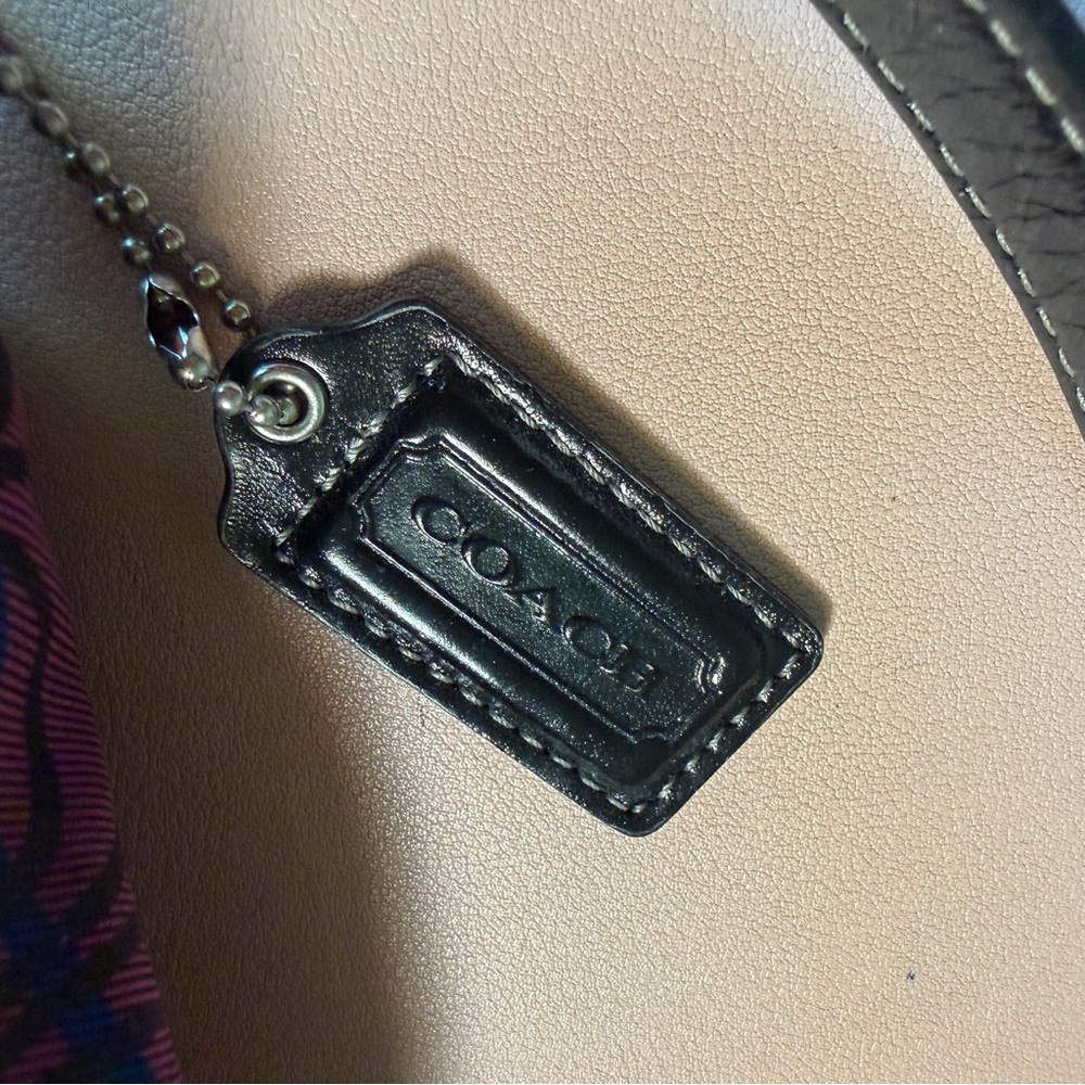 Coach Plaid Signature Turnlock Shoulder Bag Pink Purple Black Small Purse - Picture 6 of 12